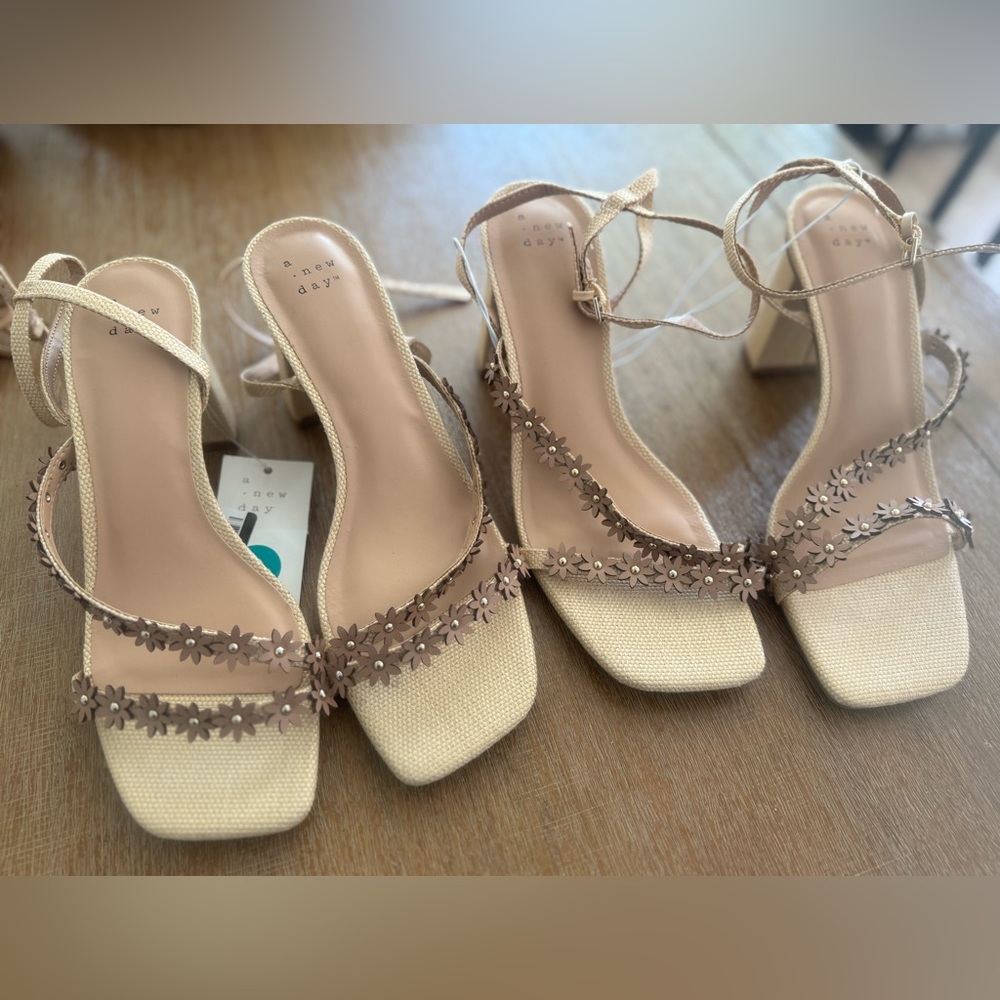 NWT a new day women’s shoes mirabel strappy heels - Picture 6 of 11